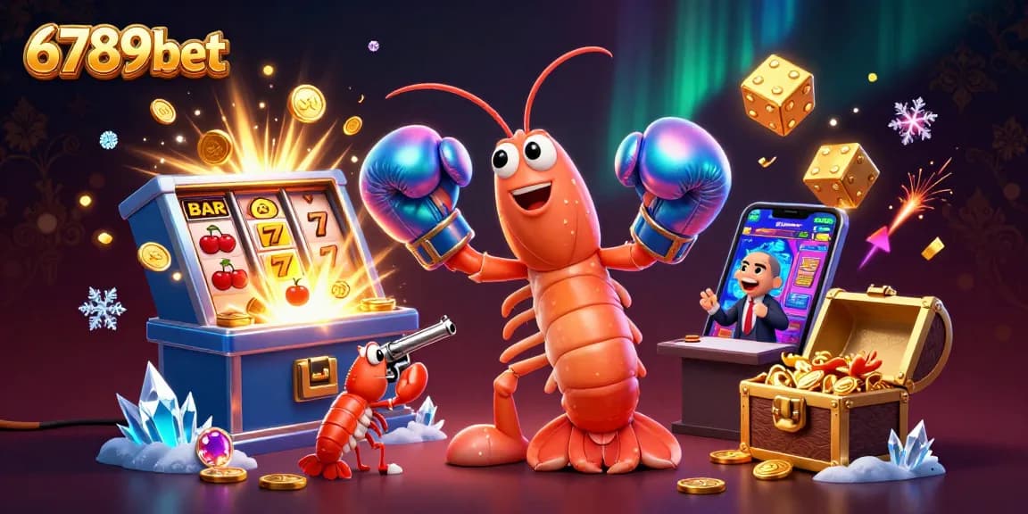 Experience the thrill of 6789bet with a vibrant slot machine explosion and cartoon characters in action.