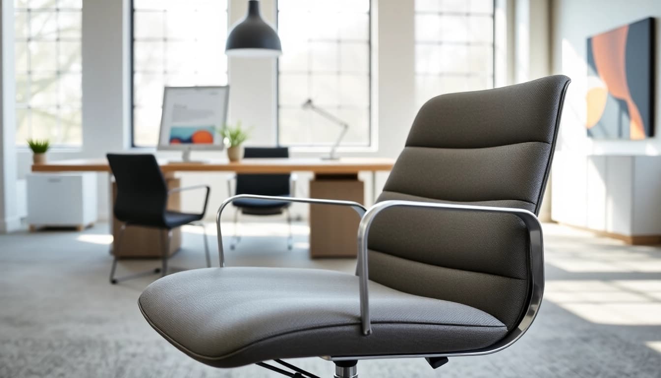 Refurbished Vitra chair displayed in a stylish office setting emphasizing design and comfort.