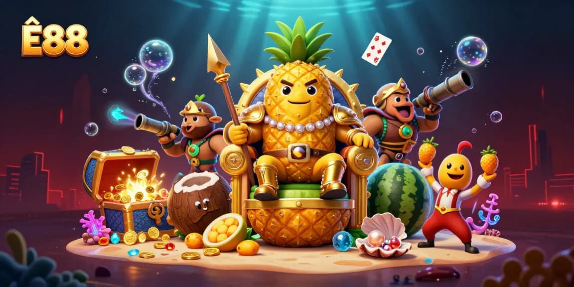 Join the exciting world of Ê88 gaming with vibrant characters and dynamic casino elements.