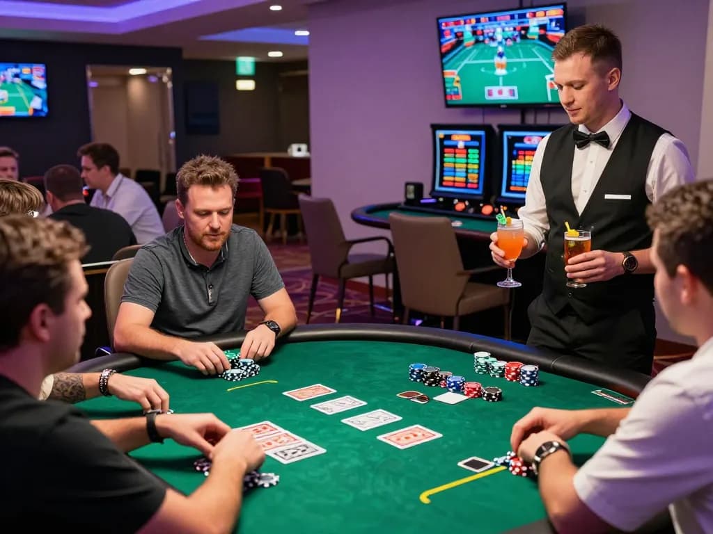 Players engaging in a thrilling bong99 live casino game with vibrant atmosphere and lively dealer.