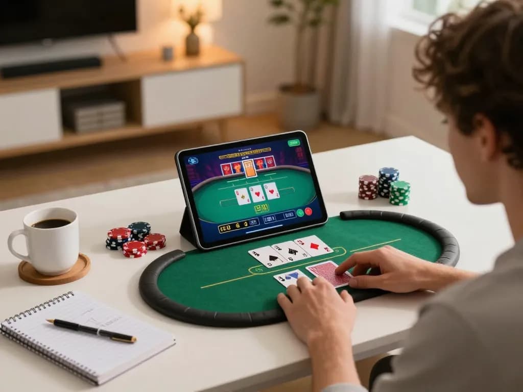 Action-packed online gaming scene at Trang chủ F8bet featuring a player immersed in a live poker game
