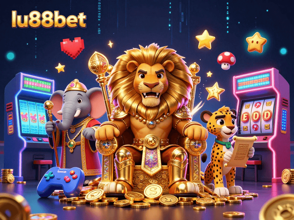 Engage with the excitement of lu88bet's casino action featuring a lion king and magical gaming elements.