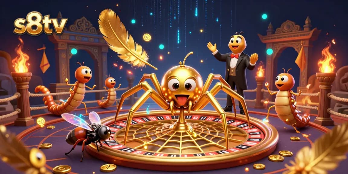 Experience s8tv's thrilling atmosphere with a golden web roulette wheel and exciting betting action.