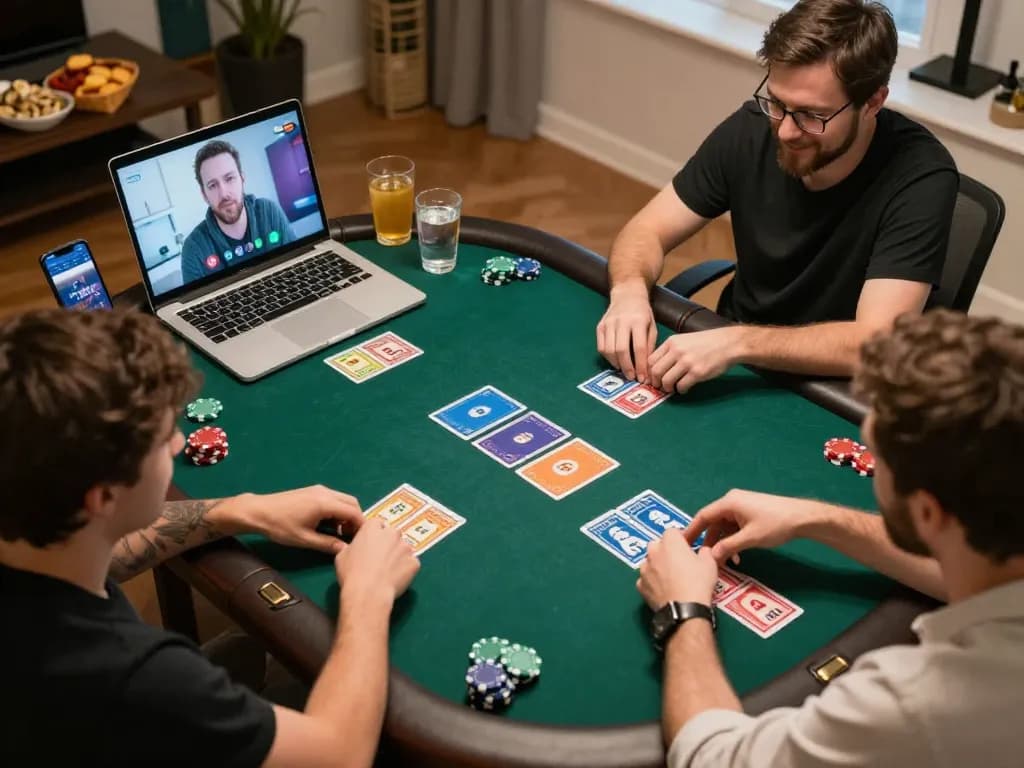 Players enjoying a thrilling online poker game with sin88, showcasing vibrant graphics and interactive gameplay.