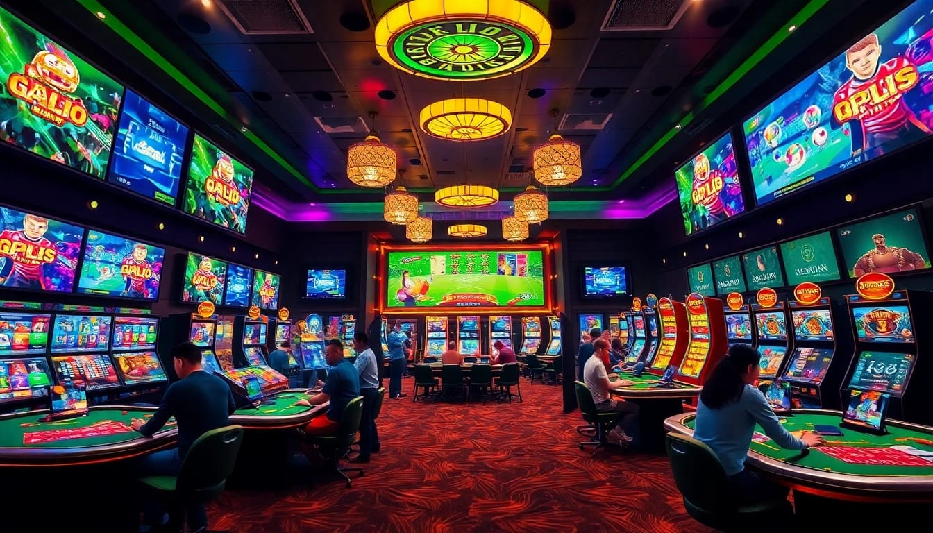 Experience an exciting array of games at https://gemwin.it.com/ showcasing vibrant casino and sports betting scenes.