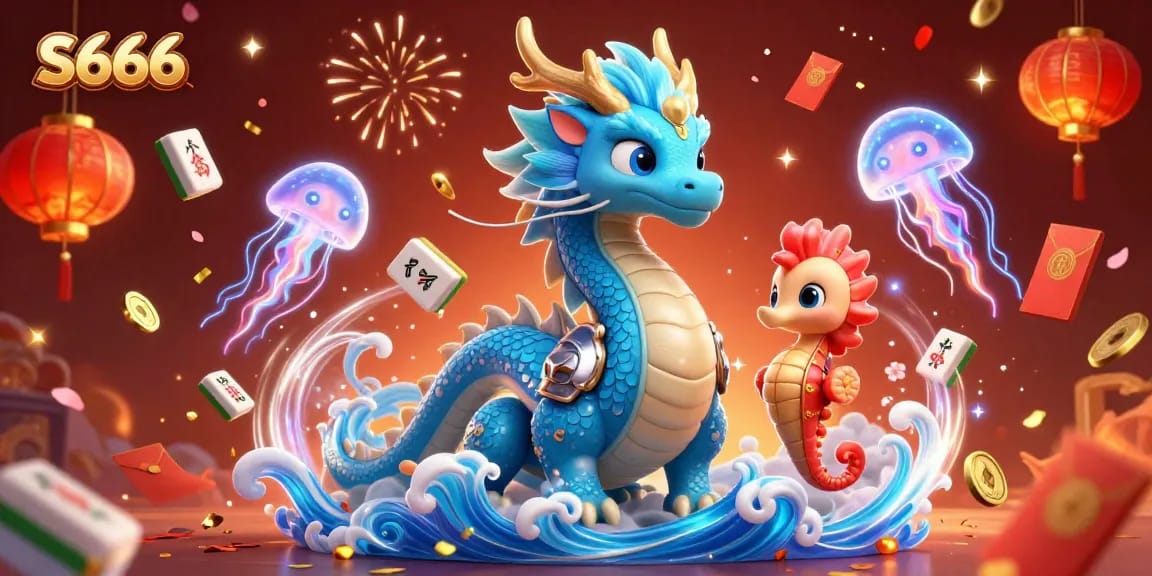 S666 invites players to enjoy vibrant casino games, represented by a dynamic underwater illustration with a dragon and magical elements.