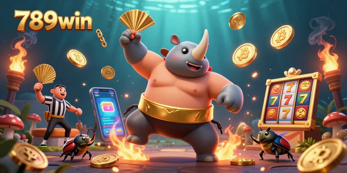 Engage with 789win's thrilling casino action as a sumo beetle champions blasted coins.