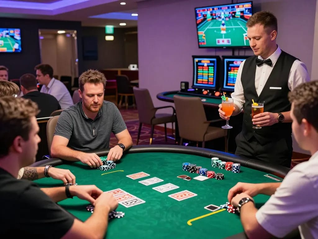 Players engaging in a thrilling bong99 live casino game with vibrant atmosphere and lively dealer.