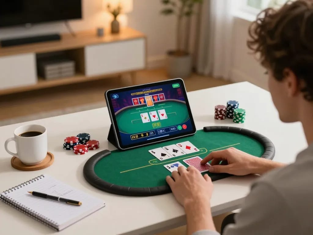 Action-packed online gaming scene at Trang chủ F8bet featuring a player immersed in a live poker game
