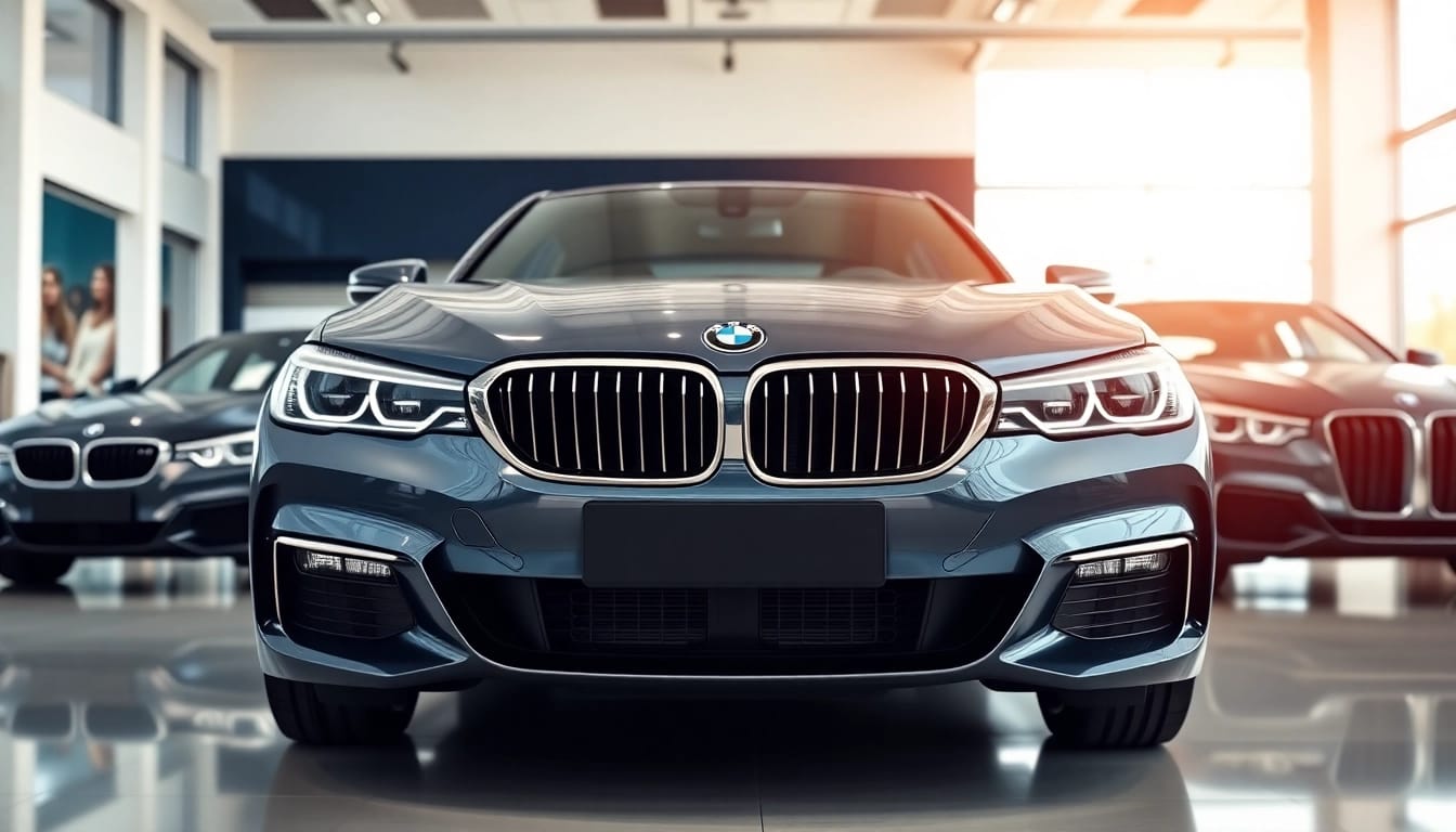 BMW kaufen: Hochwertige Modelle in einem modernen Showroom präsentieren.