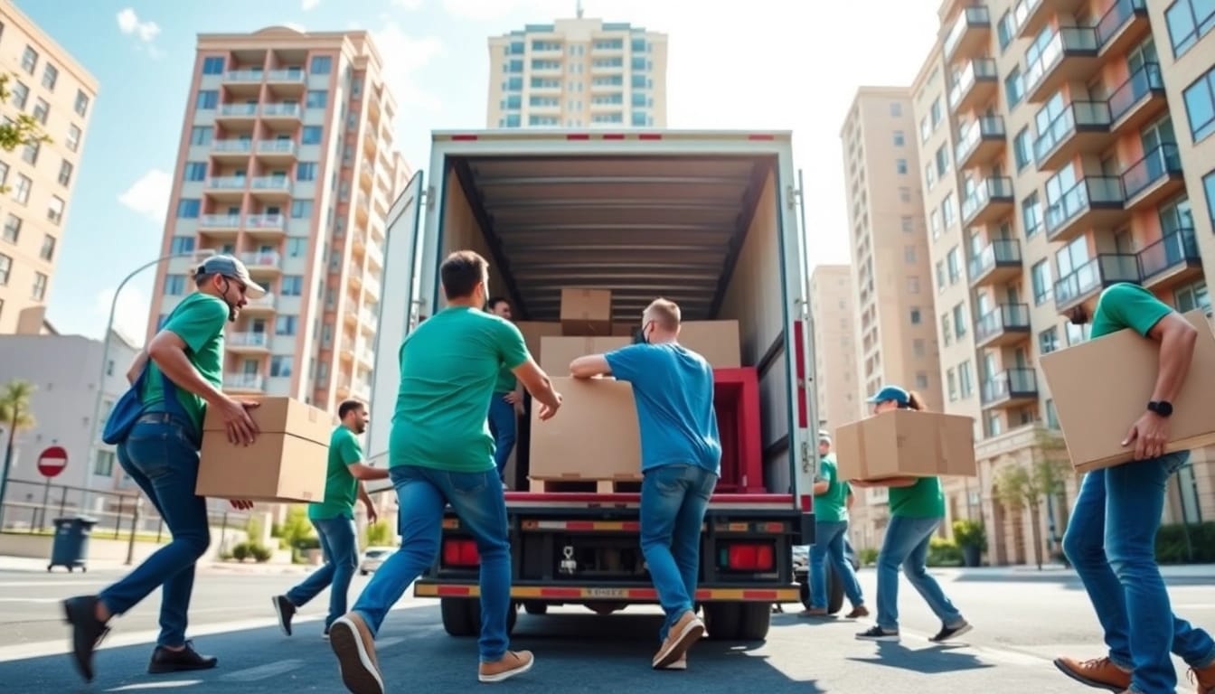 Professionelle Umzugsunternehmen Darmstadt-Team bei der Möbelmontage und Transport