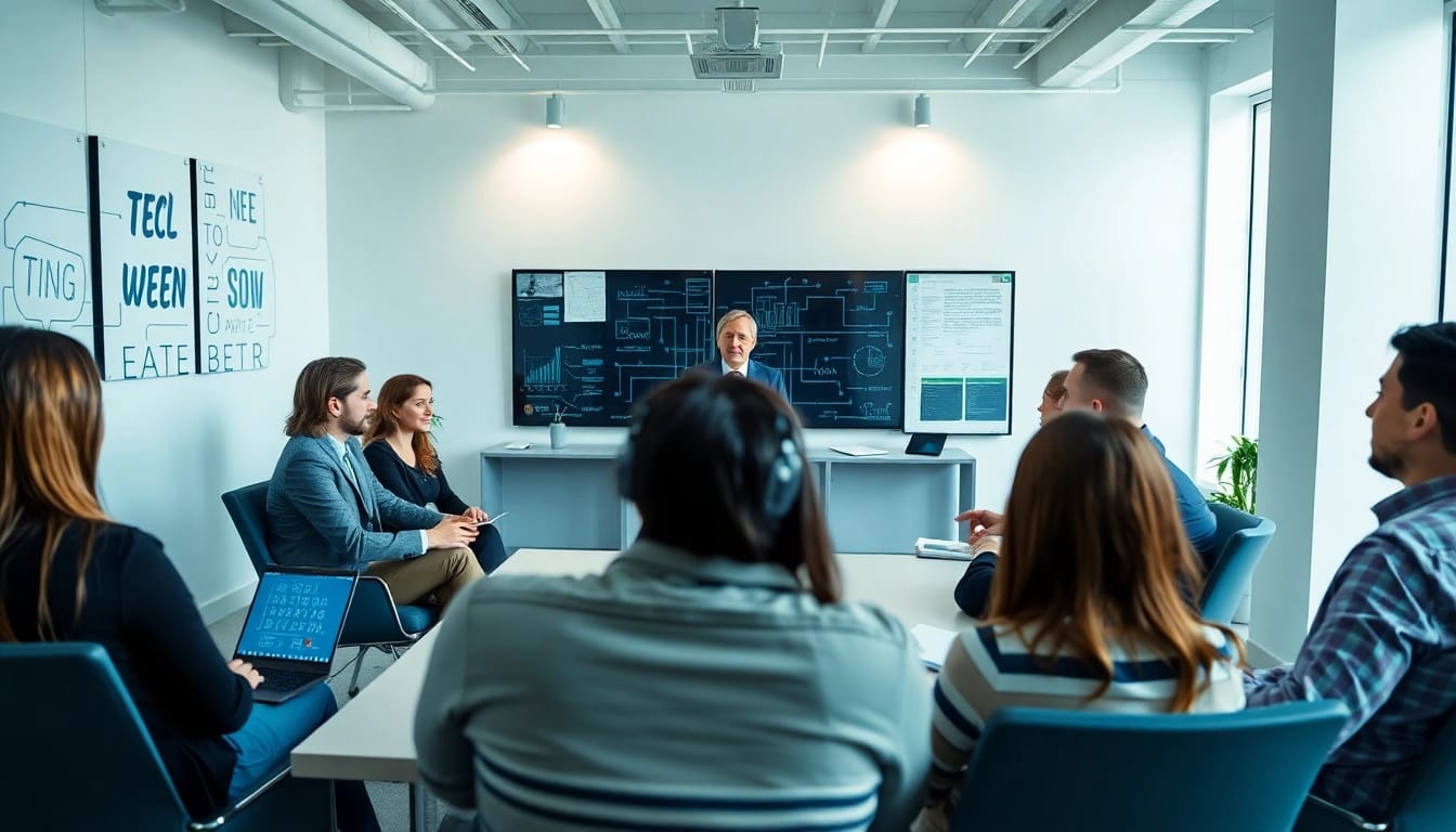 Headhunter IT conducts interviews with diverse candidates in a modern office.
