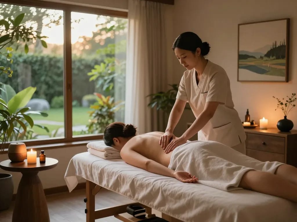 Spa Add benefits showcased in a tranquil treatment room with relaxing ambiance and soothing massage.