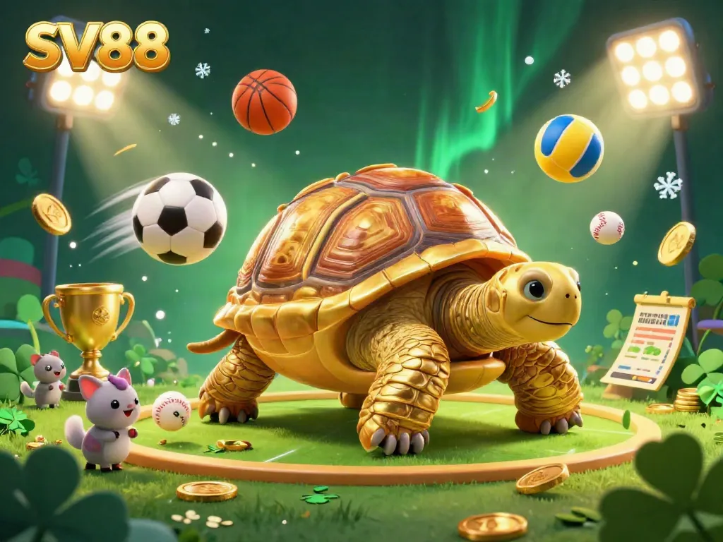 SV88 offers thrilling pinball-style fun with a gold tortoise and dynamic sports betting elements.