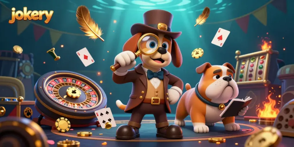 Experience the thrills of jokery in this vibrant casino scene with characters exploring poker clues.