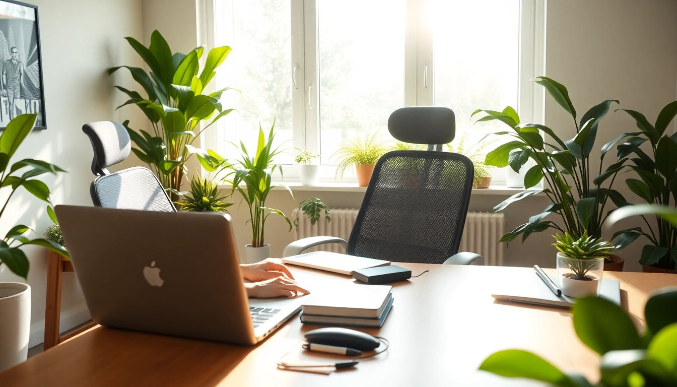 Effektive Software Hilfe in einem modernen Home-Office, das produktive Atmosphäre bietet.