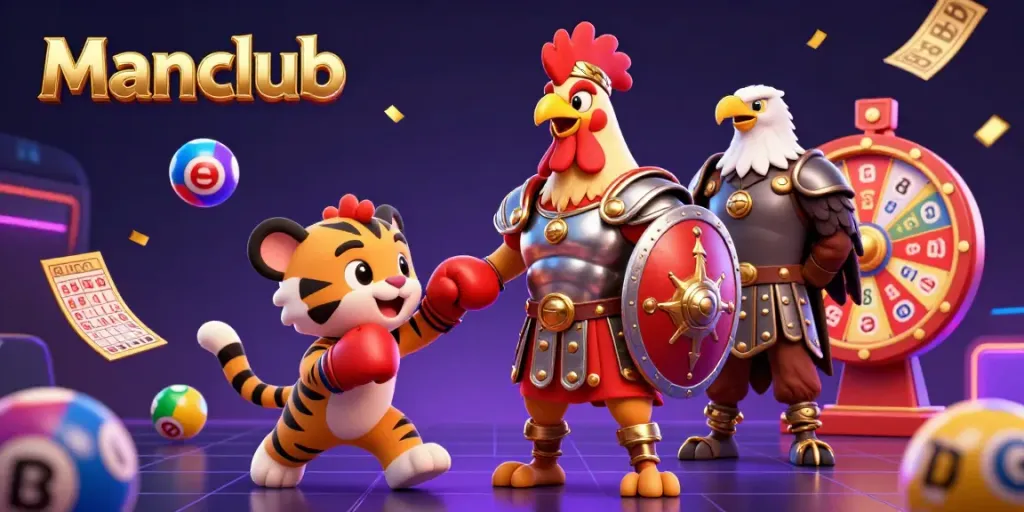 Engaging casino scene featuring Manclub's dynamic characters and vibrant gambling elements.