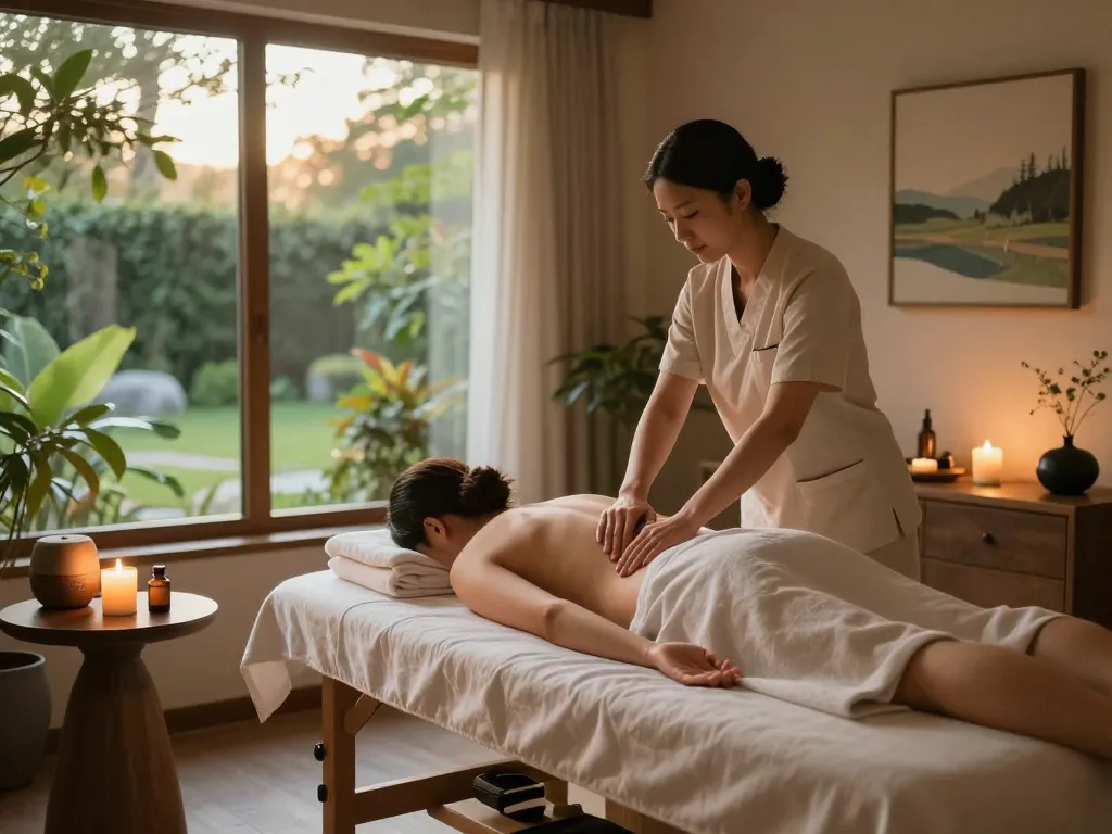 Spa Add benefits showcased in a tranquil treatment room with relaxing ambiance and soothing massage.