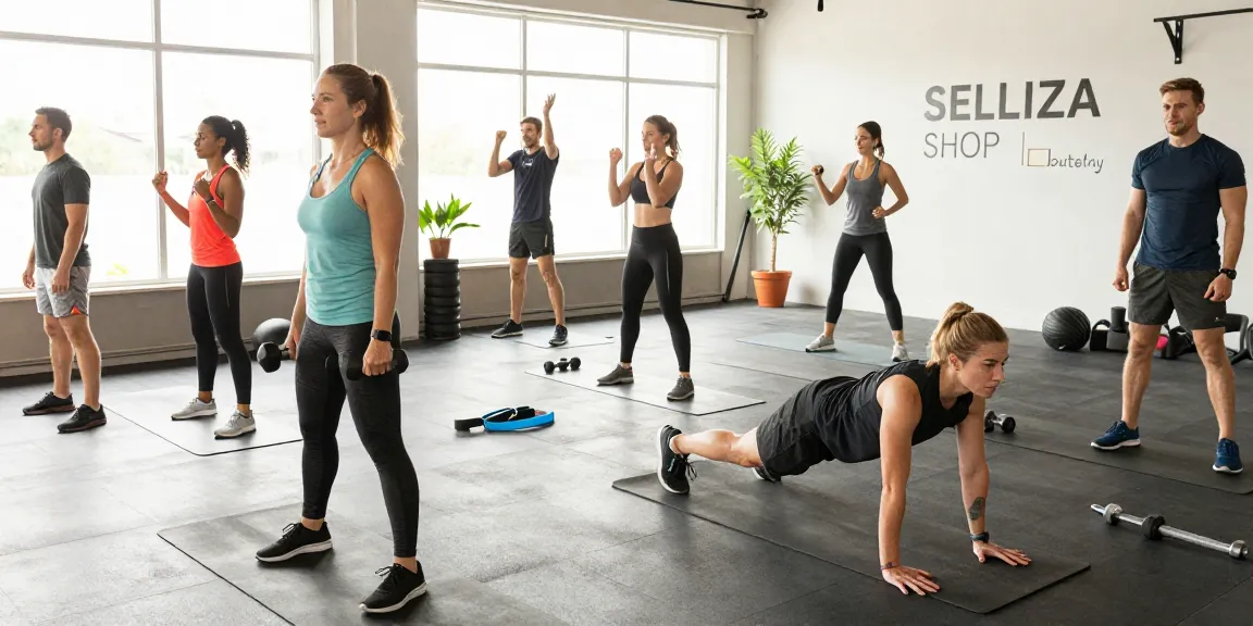 Erfolgreiche Athleten trainieren effektiv im Selliza Shop Fitnessstudio mit hochwertiger Ausrüstung.