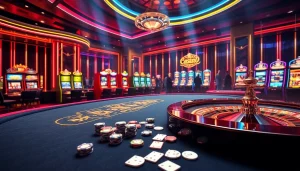 Engage in a dynamic poker game at https://topclub.site/, surrounded by vibrant casino ambiance.
