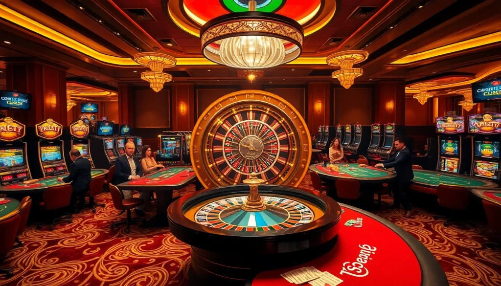 Engaged players at TG88 casino enjoying roulette and poker games in a vibrant atmosphere.