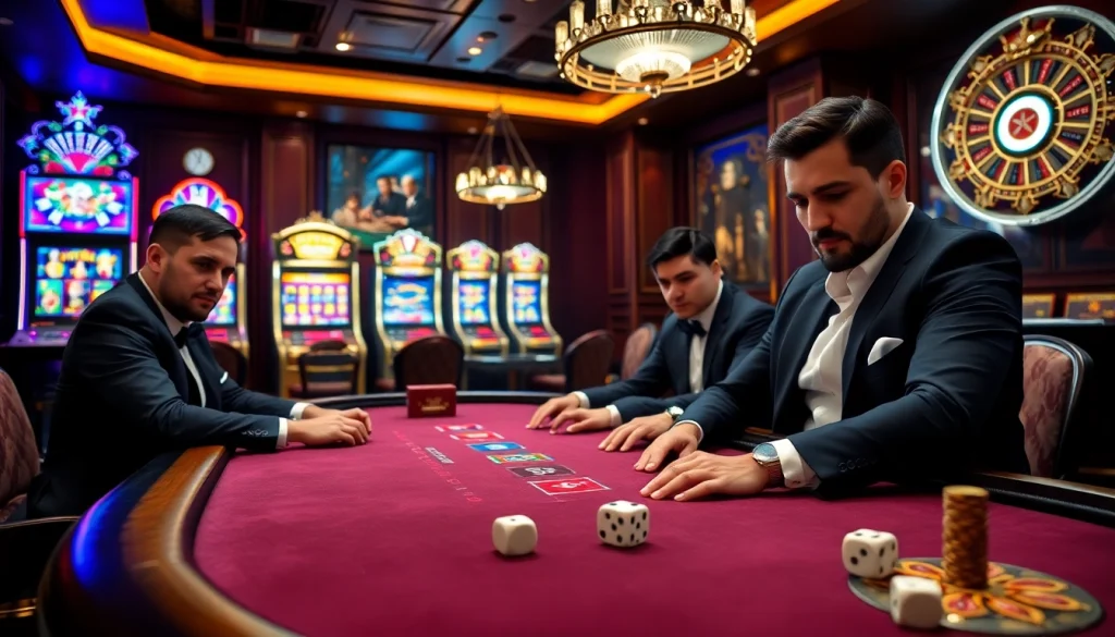 Experience the thrill of winning at poker and slots at https://tk88t.org/ in this luxurious casino setting.