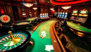 Experience thrilling gameplay at https://luck8.plus/ with luxurious casino tables and vibrant slot machines.