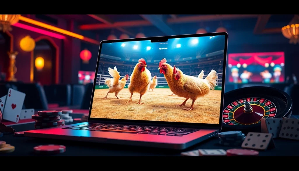 Enjoy thrilling đá gà xn88 action with an engaging online betting scene showcasing live matches.