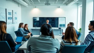 Headhunter IT conducts interviews with diverse candidates in a modern office.