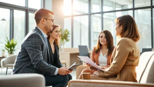 Der Personalberater interviewt einen Kandidaten in einem modernen Büro.