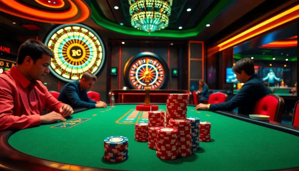 Engaging gameplay of game bài đổi thưởng at a vibrant casino table.