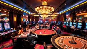 Experience the excitement of bem88 casino with vibrant games and players enjoying high-stakes betting.