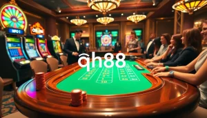 Experience the thrill of blackjack and other games at qh88's luxurious casino.