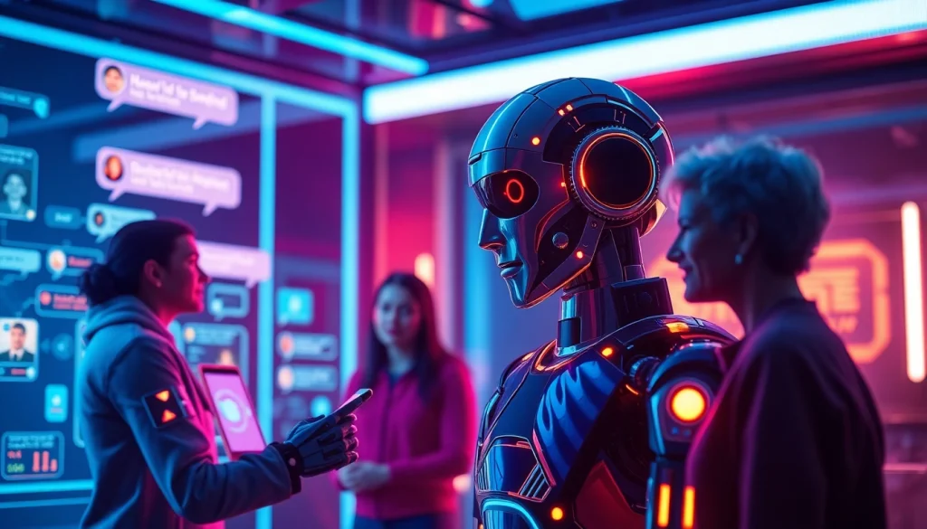 Engaging futuristic scene showcasing juicy AI chatbot interaction.