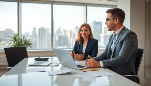 Professioneller Headhunter Schweiz in modernem Büro bei der Beratung eines Klienten.