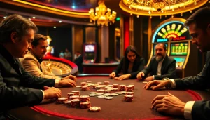 Engaging players at a topclub game table, showcasing excitement and luxury in a casino atmosphere.