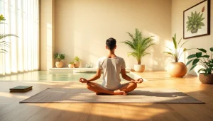 Enhance emotional wellbeing through mindful meditation in a serene, natural setting.